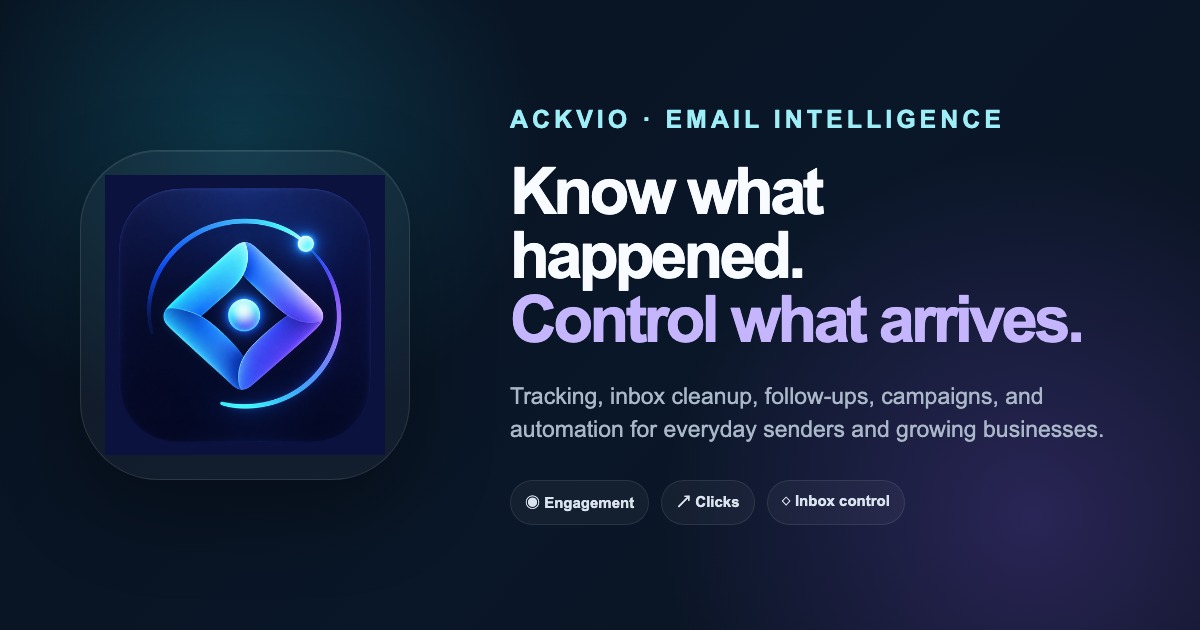 I built Ackvio: Gmail tracking, personalized campaigns and subscription cleanup in one web app
